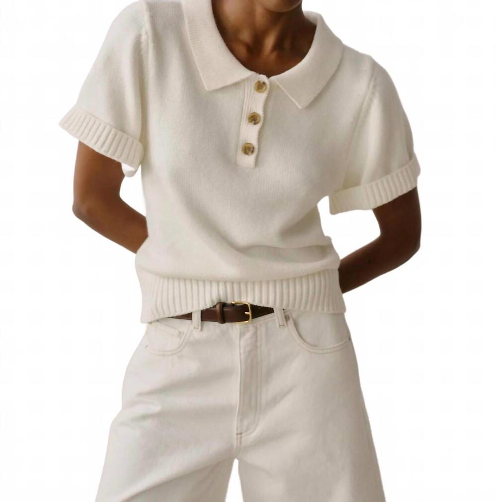 NEW DL1961 - WOMEN'S may short sleeve polo in white